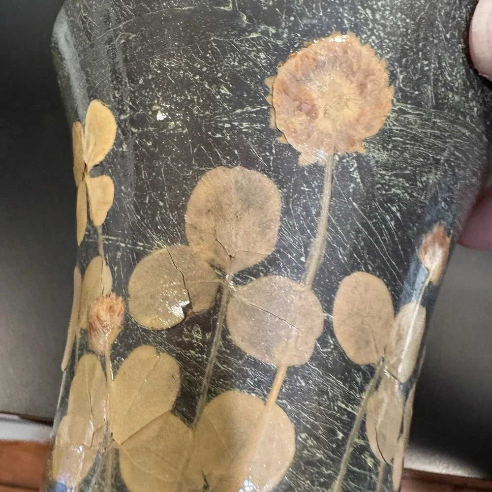 Flowers On A Medium Sized Heavy Flower Vase Brutalist, ‎ Moody Decor